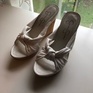 Jessica Simpson White Wedges Size 7
